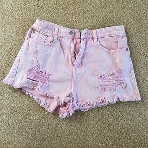 Denim Co Pink Distressed Shorts size 6